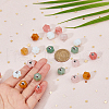 20Pcs 5 Styles Natural & Synthetic Mixed Gemstone Pumpkin Charms with Platinum Plated Brass Loops PALLOY-FH00025-3