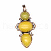 Retro Natural Topaz Jade Pendants PW-WG7292F-18-1