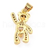 Brass Clear Cubic Zirconia Pendants ZIRC-J025-81G-4