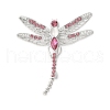 Dragonfly Alloy Rhinestone Brooches for Backpack Clothes JEWB-M067-07P-01-1