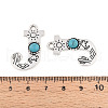 Synthetic Turquoise & Alloy Pendants PALLOY-H146-01AS-J-3