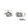 Geometric Brass Clear Cubic Zirconia Stud Earrings FY3551-1-1