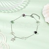 Natural Fluorite Chip Bead Chain Anklets AJEW-AN00671-3