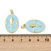 Brass Enamel Pendants KK-R226-09G-4