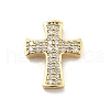 Brass Micro Pave Clear Cubic Zirconia Pendants KK-L228-44C-G-1