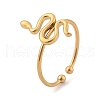 Snake 304 Stainless Steel Open Cuff Ring for Women RJEW-M049-02G-4