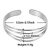 Non-Tarnish European and American Style Hollow 304 Stainless Steel Cuff Bangles for Women CB8874-1-1