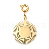 Natural Green Turquoise Flat Round Boho Pendants Decorations STAS-K260-01G-2