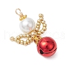 2pcs 2 Colors Brass Bell Pendants PALLOY-MZ00716-3