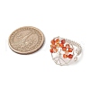 Natural Carnelian Beads with Solid Round Brass Beads and Eco-Friendly Copper Wire Rings RJEW-TA00183-03-3