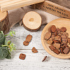 Fashewelry 22Pairs 11 Style Walnut Wood Stud Earring Findings MAK-FW0001-01-14