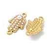 304 Stainless Steel Hamsa Hand Connector Charms STAS-E550-34G-2