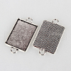 Tibetan Style Alloy Cabochon Connector Settings TIBEP-N004-01AS-2