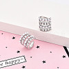 Brass Micro Pave Clear Cubic Zirconia and ABS Imitation Pearl Cuff Earrings KK-T074-39P-1