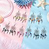 5Pairs 5 Colors Alloy & Synthetic Turquoise Chandelier Earrings EJEW-JE06339-02-1