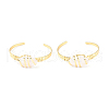 Natural Quartz Crystal Horse Eye Beaded Cuff Bangle G-D458-01G-01-RS-1