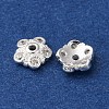 S925 Sterling Silver Clear Cubic Zirconia Bead Caps STER-A047-07B-S-2