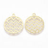 Brass Filigree Pendants X-KK-G378-10G-2