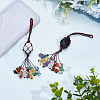 WADORN 2Pcs 2 Styles Gemstone Pendant Decoration with Gemstone Chip Tassel and Nylon Thread AJEW-WR0001-71B-4