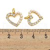 Heart Rack Plating Brass Micro Pave Cubic Zirconia Charms KK-U021-13A-G-3