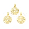 Rack Plating Brass Micro Pave Cubic Zirconia Pendants KK-C011-35G-3