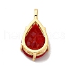 Rack Plating Brass Micro Pave Cubic Zirconia Pendants ZIRC-C002-07G-3