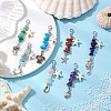 Chakra Natural & Synthetic Gemstone Chips Starfish Pendant Decoration HJEW-JM03004-2