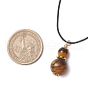 Natural Tiger Eye Gourd Pendant Necklaces NJEW-JN05246-06-3
