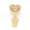 Brass Micro Pave Clear Cubic Zirconia Pendants ZIRC-L093-04G-2