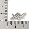 Brass Micro Pave Clear Cubic Zirconia Connector Charms KK-G493-03P-01-3