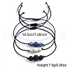 3Pcs Retro Natural Lapiz Lazuli & Lava Rock & White Jade Braided Bead Bracelet Set for men GS8935-4