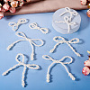  8Pcs 4 Styles Plastic Imitation Pearl Beaded Bowknot Ornament Accessories KY-TA0001-40-4
