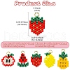 5Pcs 5 Styles Glass Seed Beaded Pendants PALLOY-CJ00126-2