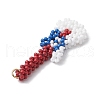 Handmade Glass Seed Beaded Guitar Pendants PALLOY-MZ00501-4
