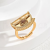 Brass Micro Pave Cubic Zirconia Finger Rings for Women QI1043-3-1