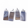 Top Platinum Plated Natural Grey Agate Big Pendants G-S359-026E-1