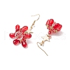 Star Glass Seed Beads Dangle Earrings EJEW-MZ00428-02-4