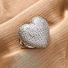 Brass Micro Pave Cubic Zirconia Adjustable Open Cuff Rings for Women RJEW-A072-02P-1