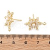 Brass Micro Pave Cubic Zirconia Stud Earring Findings KK-K371-34G-3