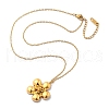 304 Stainless Steel Flower Pendant Necklaces for Women NJEW-D319-01G-4