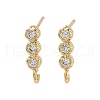 Brass Micro Pave Cubic Zirconia Studs Earring Findings KK-K364-08G-1