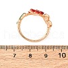 Zinc Alloy Enamel Open Cuff Rings for Women RJEW-U058-01G-5
