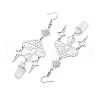 201 Stainless Steel Mushroom Dangle Earring EJEW-JE05759-4