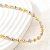 4MM Three-color Brass Textured Round Beaded Necklaces for Women NJEW-D314-12PG-2