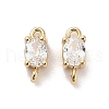 10Pcs Brass Crystal Rhinestone Connector Charms KK-V006-04G-04-2
