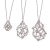 3Pcs 3 Sizes 304 Stainless Steel Macrame Pouch Empty Stone Holder Necklace Making NJEW-JN05240-2