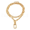 Alloy Double Layered Oval Pendant Necklaces NJEW-Z078-01KCG-2