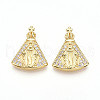 Brass Micro Pave Clear Cubic Zirconia Pendants KK-M300-12G-02-1