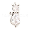 Brass Micro Pave Cubic Zirconia Kitten Links connectors X1-ZIRC-G157-50P-1