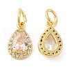 Rack Plating Brass Micro Pave Clear Cubic Zirconia Charms KK-Z026-10G-1